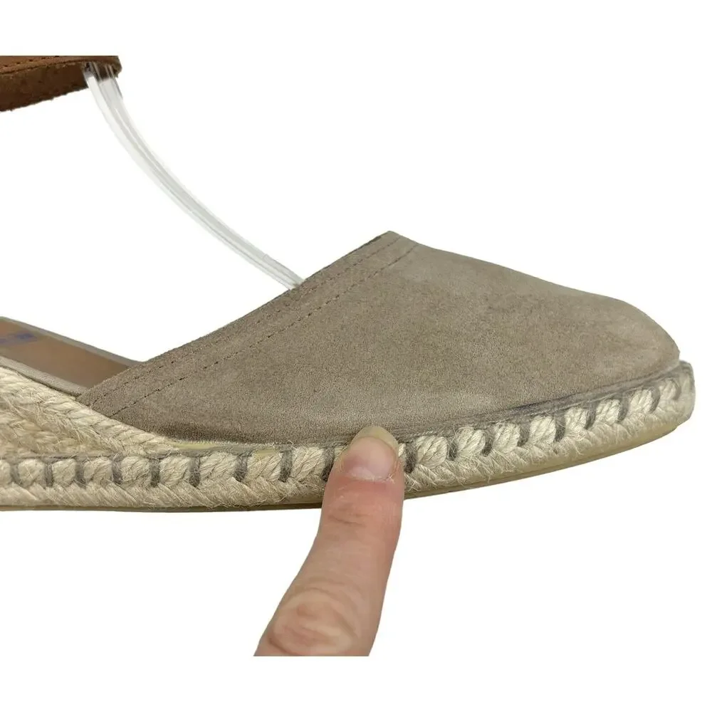 Verbenas Espadrille Sandals Sz 41 / 9.5-10 Strappy Wedges‎ Shoes. Beige, Tan
